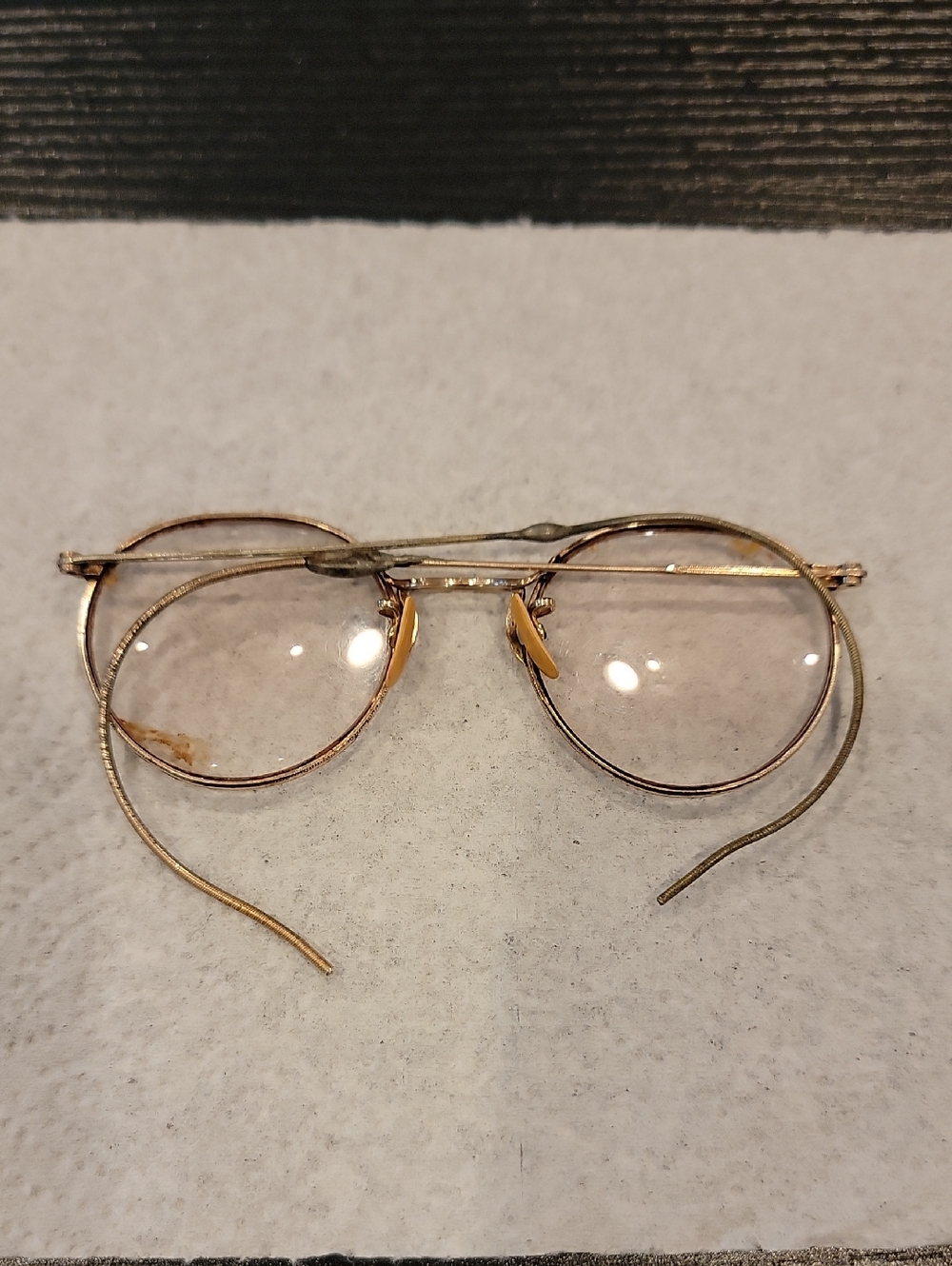 Vintage Ful-Vue Round Wire Rim Glasses 12K GF Cable Temple Bifocal - Picture 3 of 15